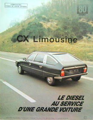 Couverture de 1980-1 CITROEN CX LIMOUSINE DIESEL  CONFIDENTIEL AVEC LA CONCURRENCE DEPLIANT