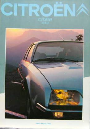 Couverture de 1981-7 CITROEN CX DIESEL BERLINE  CATALOGUE