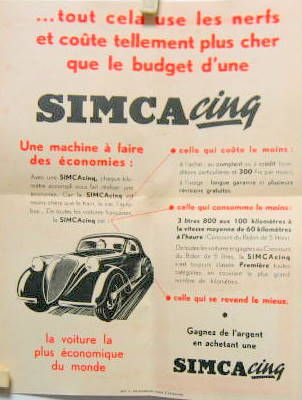 Couverture de SIMCA 5 AVEZ VOUS COMPTE DEPLIANT