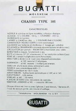 Couverture de BUGATTI 101 FICHE DESCRIPTIVE