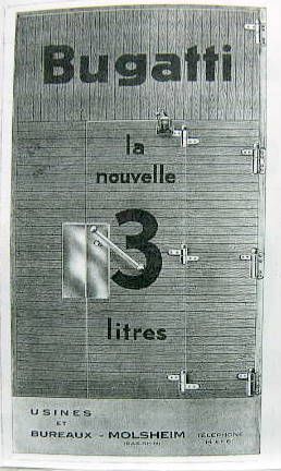 Couverture de BUGATTI 8 CYLINDRES 17 CV LA NOUVELLE 3 LITRES CATALOGUE