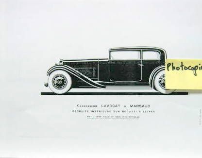 Couverture de 1931 BUGATTI 5 LITRES CARROSSERIE LAVOCAT ET MARSAUD
