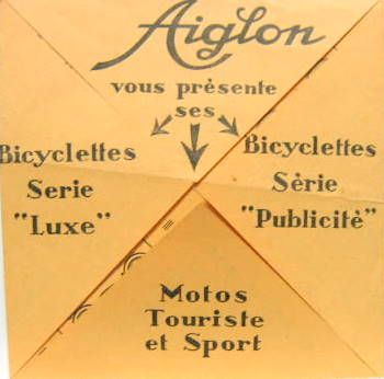 Couverture de 1927 AIGLON TYPE 101-102-175K-350M-350S-SIDE CARS ET CYCLES A COURBEVOIE