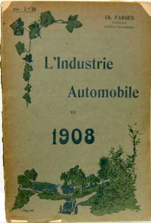 Couverture de 1908 L'INDUSTRIE AUTOMOBILE C.FAROUX