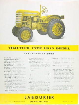 Couverture de LABOURIER TRACTEUR LD 15 DIESEL PROSPECTUS
