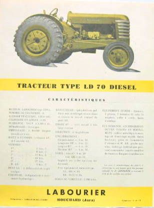 Couverture de LABOURIER TRACTEUR LD 70 DIESEL PROSPECTUS