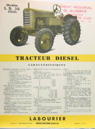 Couverture de LABOURIER TRACTEUR LD 30 DIESEL PROSPECTUS