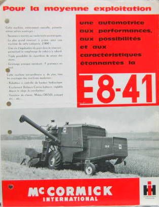 Couverture de Mc CORMICK  MOISSONNEUSE BATTEUSE E8-41