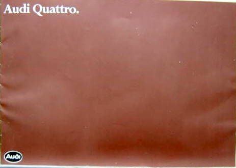 Couverture de 1981-8 AUDI QUATTRO CATALOGUE EN FRANCAIS
