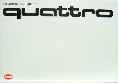 Couverture de 1986-1 AUDI QUATTRO CATALOGUE EN FRANCAIS