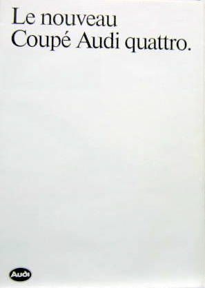 Couverture de 1984-9 AUDI LE NOUVEAU COUPE QUATTRO  DEPLIANT EN FRANCAIS
