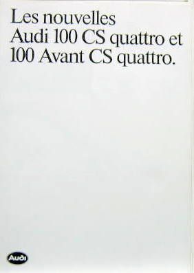 Couverture de 1984-9 AUDI 100 CS ET 100 AVANT  QUATTRO  DEPLIANT EN FRANCAIS