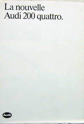 Couverture de 1984-9 AUDI 200 QUATTRO DEPLIANT EN FRANCAIS