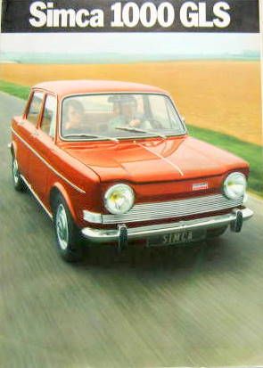 Couverture de SIMCA 1000 GLS DEPLIANT