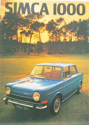 Couverture de SIMCA 1000 LA GAMME CATALOGUE VOITURE BLEUE