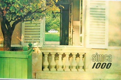 Couverture de SIMCA 1000 LA GAMME CATALOGUE  VOITURE DANS LA FENETRE