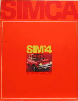 Couverture de SIMCA 1000 SIM'4 4 CHEVAUX  CATALOGUE   ORANGE