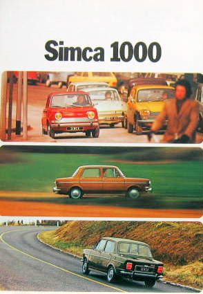 Couverture de SIMCA 1000 CATALOGUE AVEC 3 VUES