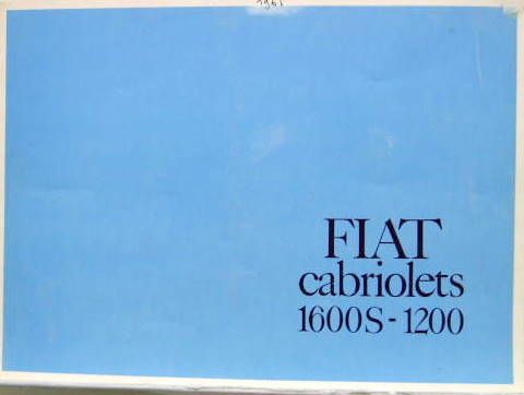 Couverture de FIAT 1600S 1200 CABRIOLET DEPLIANT N°1910