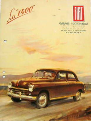 Couverture de FIAT 1400 DEPLIANT N° 1077