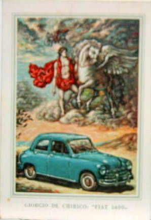 Couverture de FIAT 1400 CARTE POSTALE ORIGINALE FIAT PAR CHIRICO