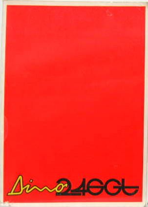 Couverture de 1972 FERRARI DINO 246 GT DEPUIS LA VOITURE 02132 LIVRET D'ENTRETIEN