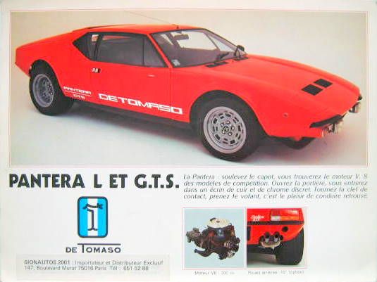 Couverture de DE TOMASO PANTERA L ET GTS 2 PAGES