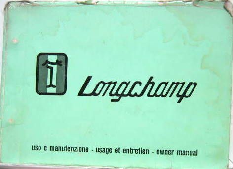 Couverture de DE TOMASO LONGCHAMP LIVRET D'ENTRETIEN EN ITALIEN FRANCAIS ANGLAIS