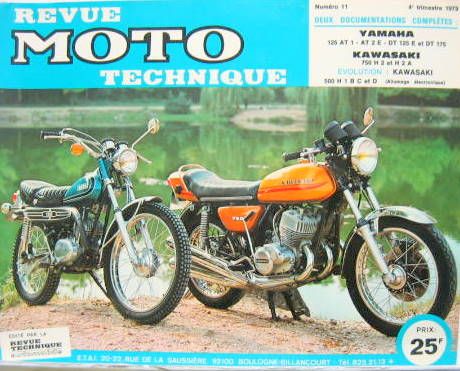 Couverture de 11 RMT YAMAHA 125 AT1 AT2E DT 125 EET DT 175 KAWASAKI 750 H2 H2A EVOLUTION 500 H1BC ET DALLUMAGE ELECTRONIQUE