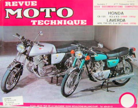 Couverture de 07 RMT HONDA CB125 K2 A K5 1968-1976 LAVERDA 650 750GT -S-SF 1968-1978