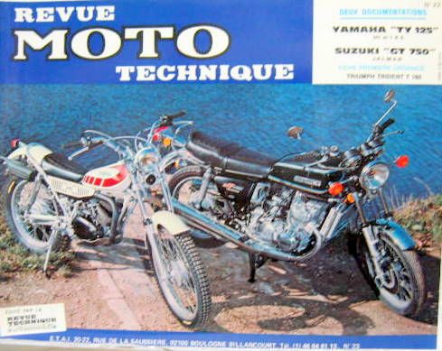 Couverture de 23 RMT YAMAHA TY 125 541 ET 1K6 SUZUKI GT 750 J-K-L-M-A-B FICHE TRIUMP TRIDENT T 160
