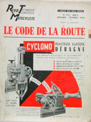 Couverture de 1958-1-2 CODE DE LA ROUTE ENTRETIEN ET ALLUMAGE DES 2 ROUES