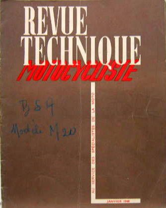 Couverture de 1948-01 BSA M 20 ELECTRICITE CARACTERISTIQUE DES MOTOS FRANCAISES DISTRIBUTEURS ROTATIFS
