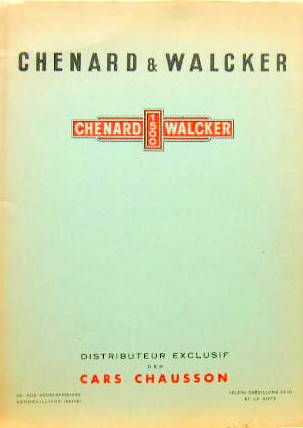 Couverture de CHENARD ET WALKER FOURGON 1500 CHEMISE ORIGINALE VIDE