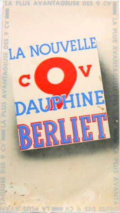Couverture de 1935 BERLIET DAUPHINE DEPLIANT  N°P740