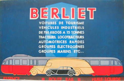 Couverture de 1935 BERLIET VOITURES CAMIONS AUTOMOTRICES DEPLIANT  N° P720