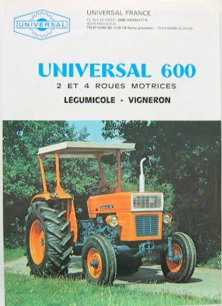 Couverture de TRACTEUR UNIVERSAL 600 PROSPECTUS