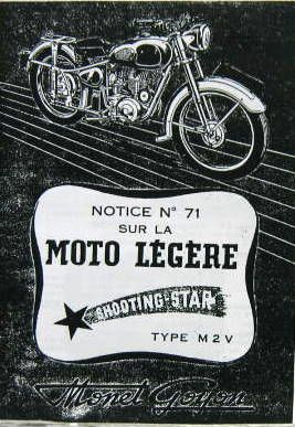Couverture de 1951 MONET GOYON SHOOTING STAR TYPE M2V
LIVRET D'ENTRETIEN EN PHOTOCOPIE
