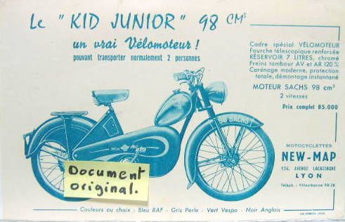 Couverture de NEW MAP KID JUNIOR MOTEUR SACHS 98 CM3