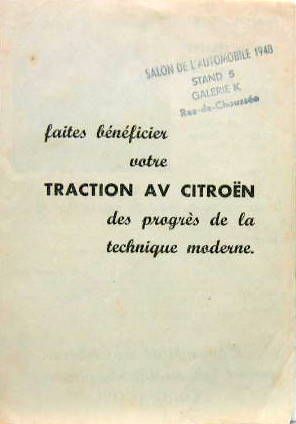 Couverture de 1948 CITROEN TRACTION ACCESSOIRES ANTIVOL BATTERIE 120 A/H PIVOTS BOUCHON COFFRE