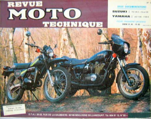 Couverture de 33 RMT SUZUKI TS 125C -C2 -ER YAMAHA XS 1100-1100S  FICHE DE PREMIERE URGENCE BMW R45-65