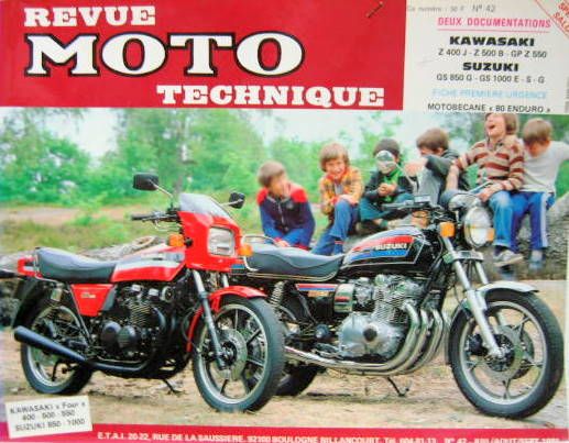 Couverture de 42 RMT KAWASAKI Z 400J Z500B GPZ 550 SUZUKI GS 850G GS 1000E-S-GFICHE MOTOBECANE 80 ENDURO