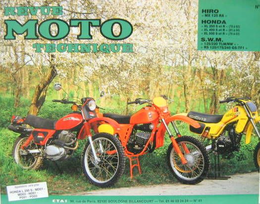 Couverture de 41 RMT HIRO MX125RA HONDA XL250S ET R 78 A 83 -XL400S ET R 81A 84-XL500S ET R 79 A 83 SWM 125 320 TLM NW RS 125 175 240 GS TF1