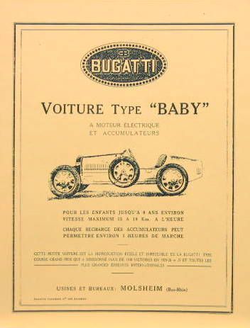Couverture de BUGATTI BABY TYPE 52 DESCRIPTION  EN PHOTOCOPIE