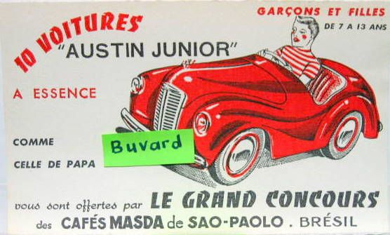 Couverture de AUSTIN J40 A MOTEUR BUVARD DES CAFES MAZDA