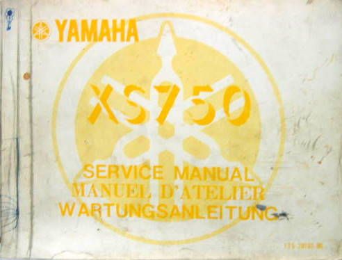 Couverture de 1976 YAMAHA XS 750 SERVICE MANUAL EN ANGLAIS FRANCAIS ALLEMAND