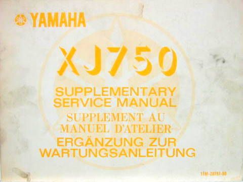 Couverture de 1981 YAMAHA XJ 750  SUPPLEMENT AU SERVICE MANUAL EN ANGLAIS FRANCAIS ALLEMAND