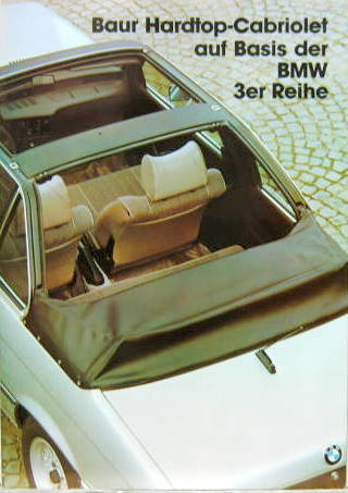 Couverture de 1983 BMW 316-318-320-323i BAUR HARDTOP CABRIOLET DEPLIANT  EN ALLEMAND