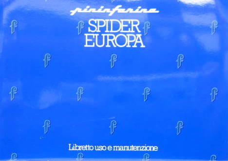 Couverture de SPIDER EUROPA 1995 CM3 A INJECTION LIVRET D'ENTRETIEN EN ITALIEN