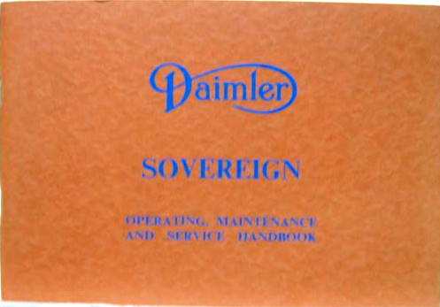 Couverture de 1967 DAIMLER SOVEREING 4,2 LITRES caisse de la 420  LIVRET D'ENTRETIEN EN ANGLAIS
